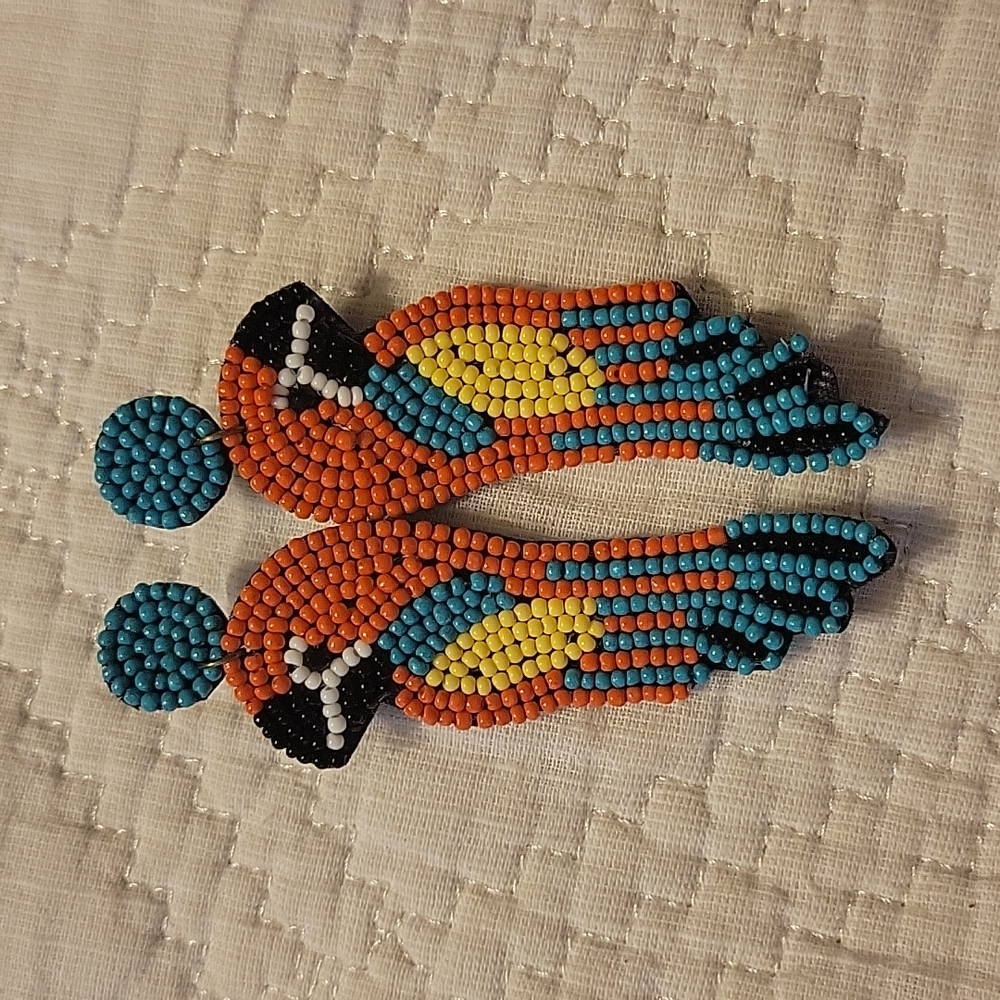 Parrot beaded earrings